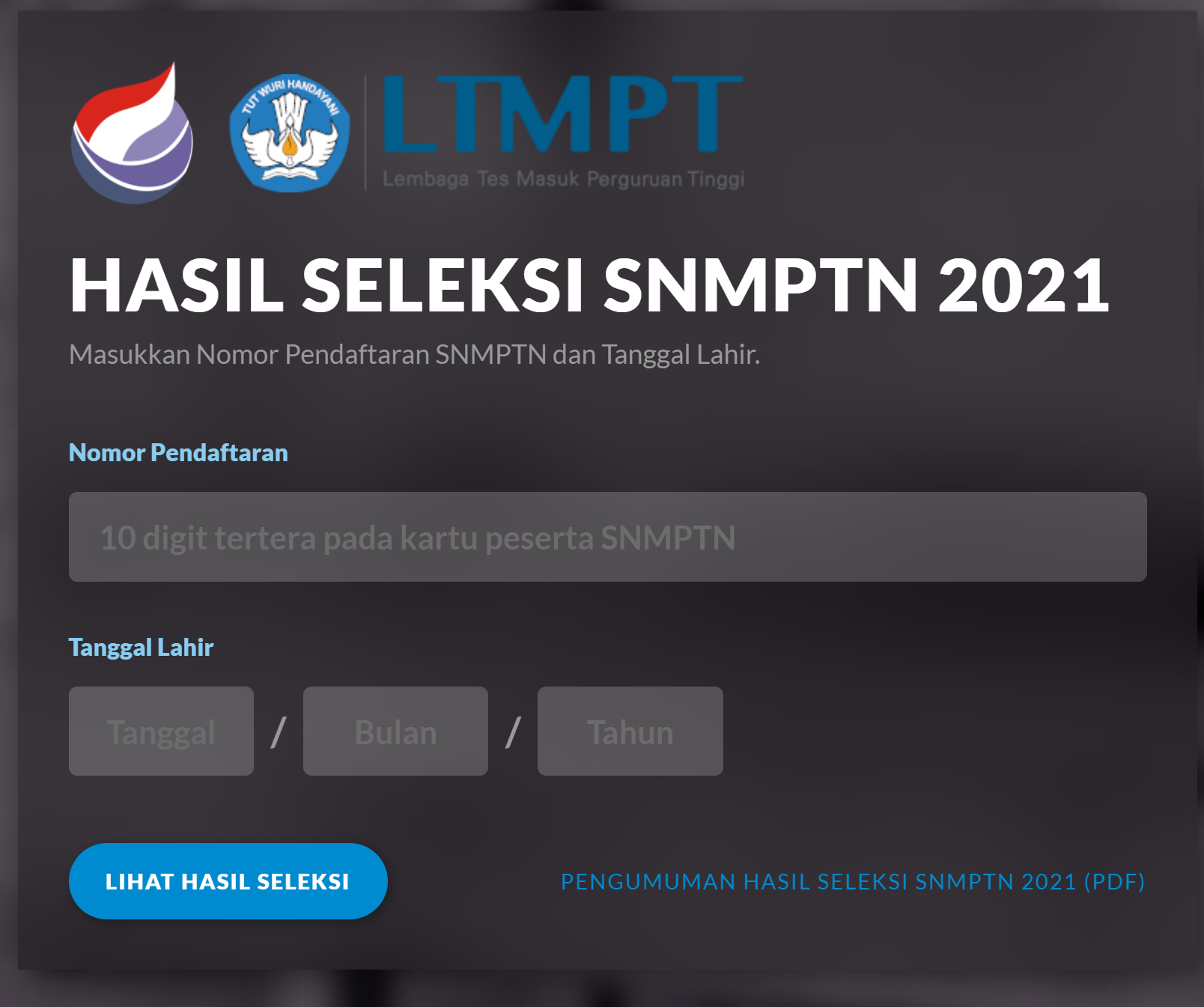 Pengumuman Hasil SNMPTN 2021